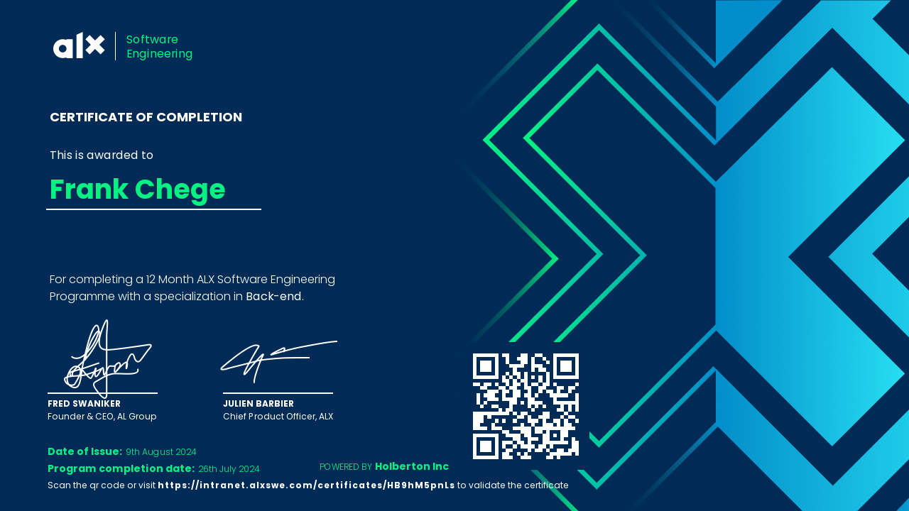 Software Engineering Certificate